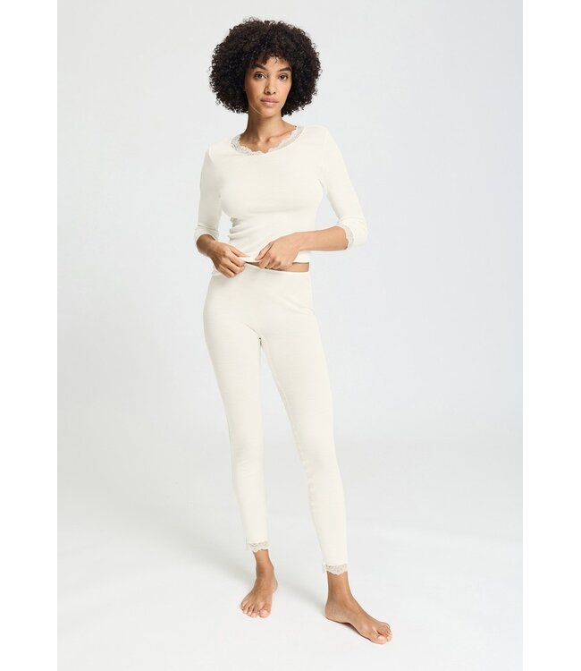 Hanro Woolen Lace Legging Misty White (070771)