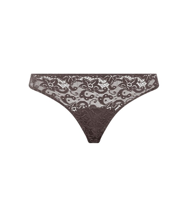 Hanro Moments Lace Thong Dark Mocha (071507)