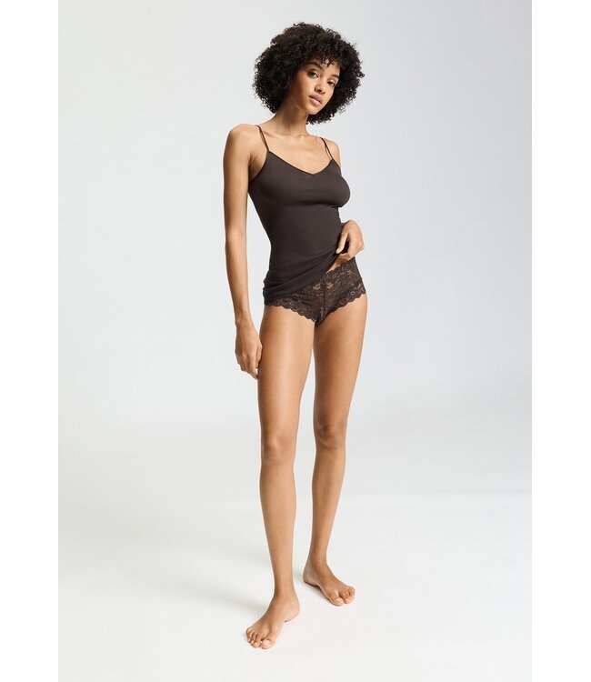 Hanro Cotton Seamless Top Dark Mocha (071601)