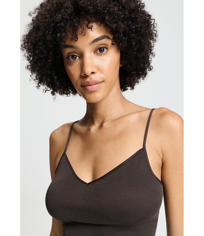 Hanro Cotton Seamless Top Dark Mocha (071601)