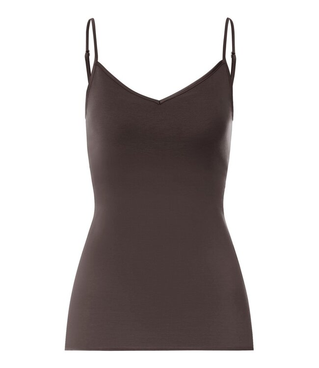 Hanro Cotton Seamless Padded Top Dark Mocha (071605)
