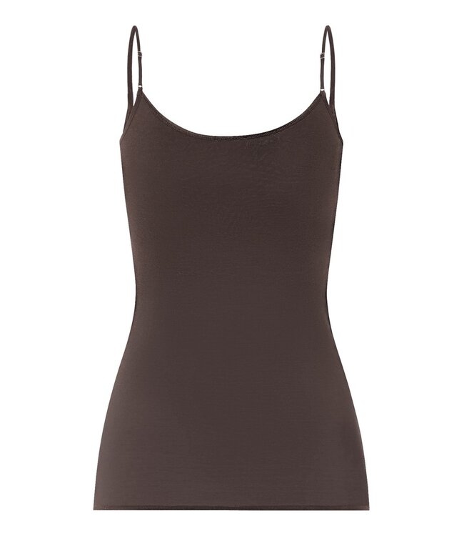 Hanro Cotton Seamless Padded Top Dark Mocha (071605)