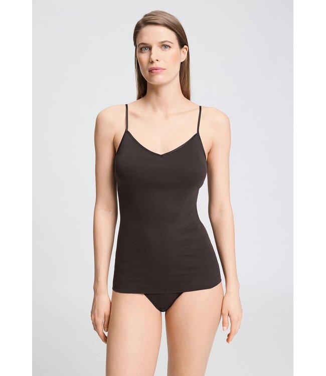 Hanro Cotton Seamless Padded Top Dark Mocha (071605)