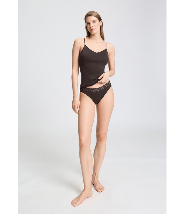 Hanro Cotton Seamless Padded Top Dark Mocha (071605)