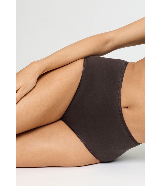 Hanro Cotton Seamless Maxi Brief Dark Mocha (071625)