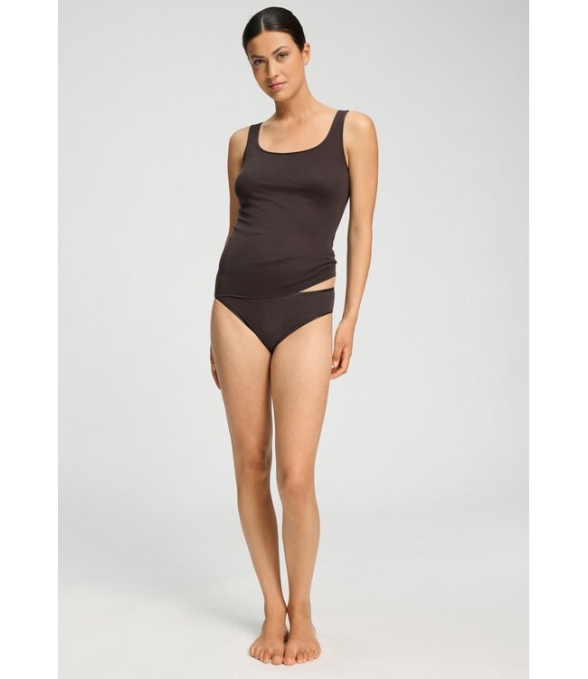 Hanro Cotton Seamless Midi Brief Dark Mocha (071626)