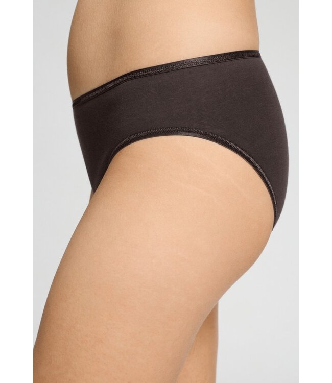 Hanro Cotton Seamless Midi Brief Dark Mocha (071626)