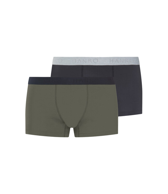 Hanro Cotton Essentials Pants 2-Pack Charcoal Art | Smokey Olive (073078)