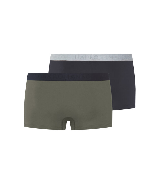 Hanro Cotton Essentials Pants 2-Pack Charcoal Art | Smokey Olive (073078)