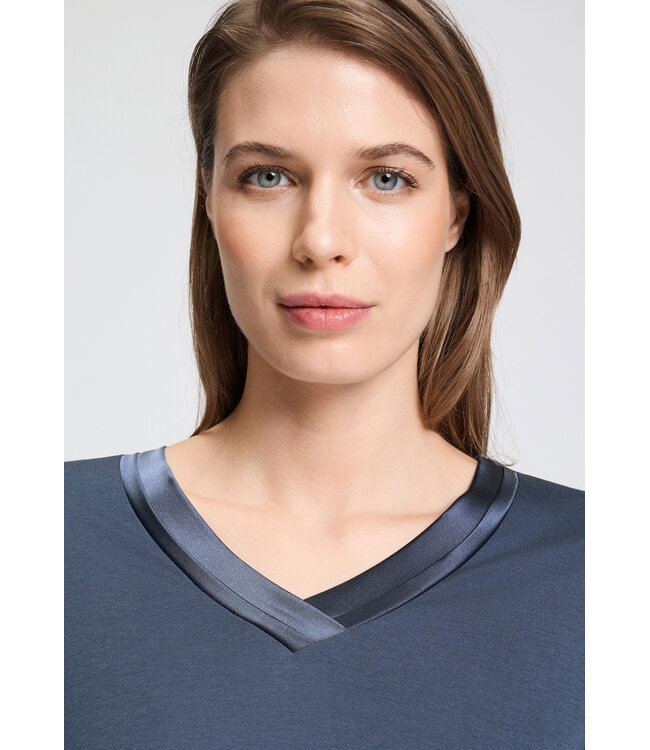 Hanro Tyra Long Sleeve Nightdress Vintage Indigo (074695)