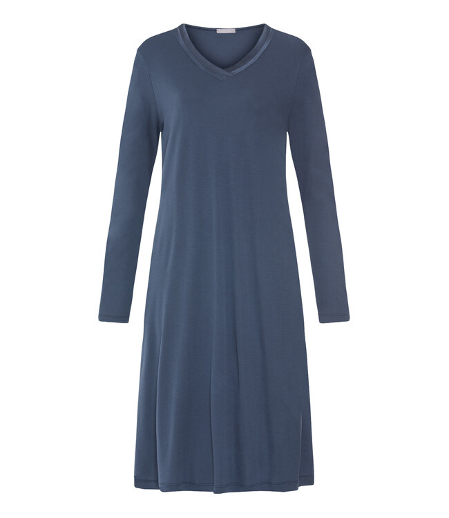 Hanro Tyra Long Sleeve Nightdress Vintage Indigo (074695)