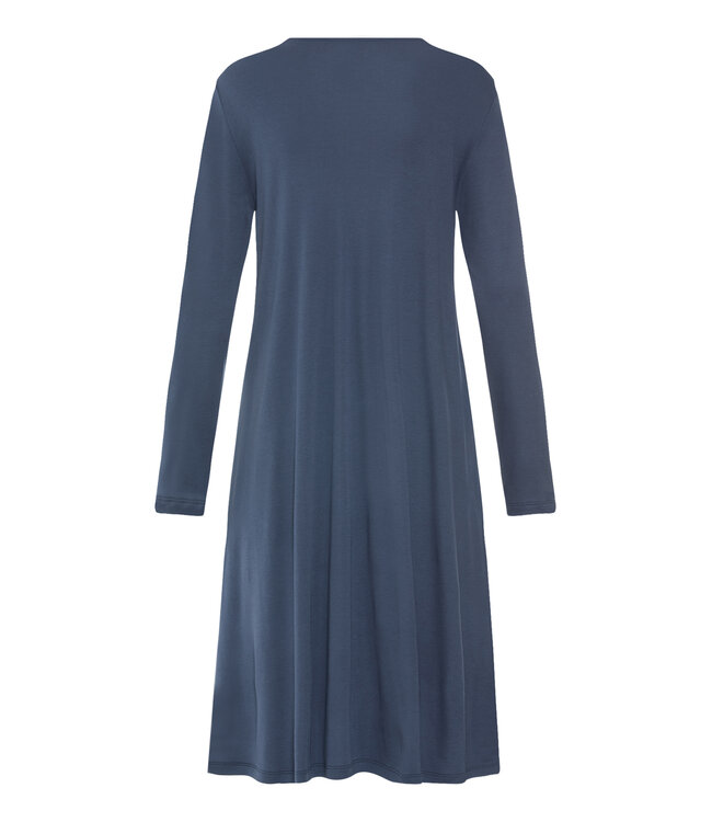 Hanro Tyra Long Sleeve Nightdress Vintage Indigo (074695)