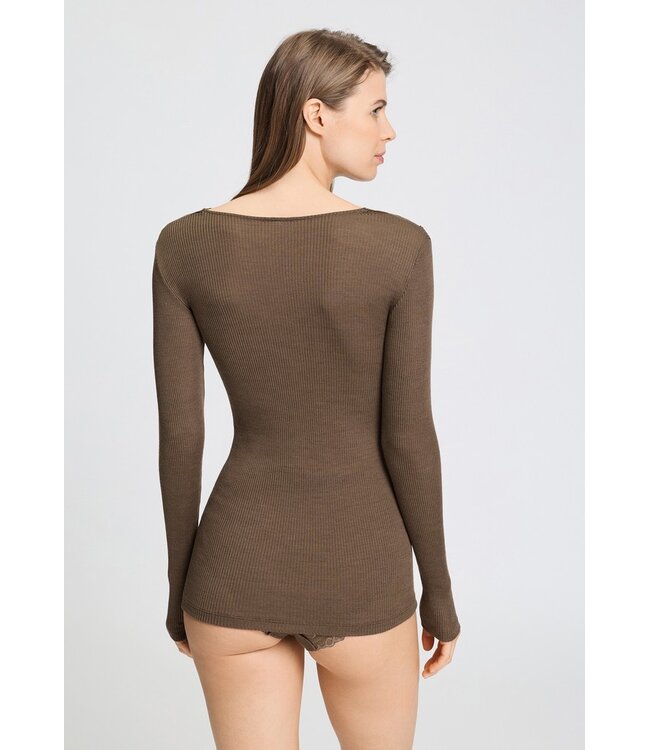 Hanro Marcia Long Sleeve Shirt Natural Teak (070757)