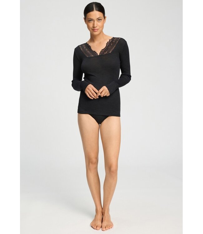Hanro Marcia Long Sleeve Shirt Phantom (070757)