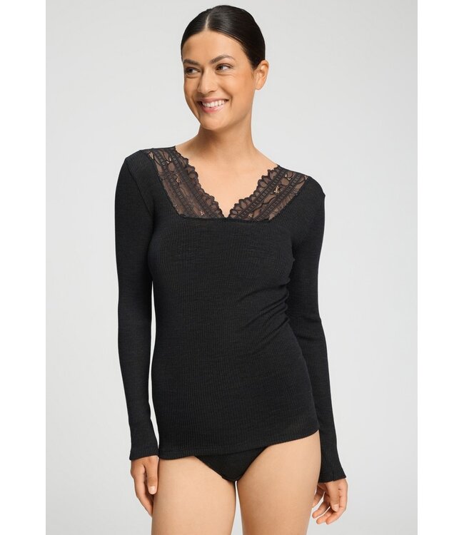 Hanro Marcia Long Sleeve Shirt Phantom (070757)