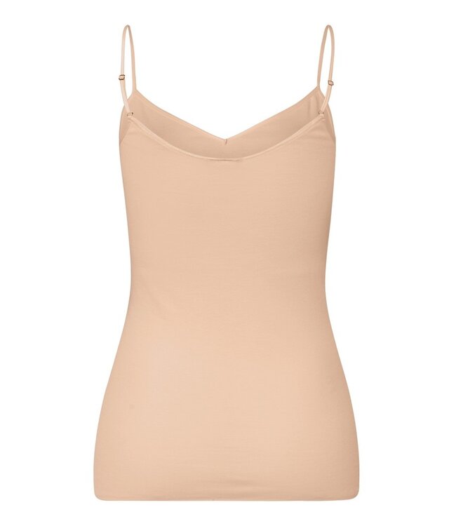 Hanro Cotton Seamless Spaghetti Top V-Shape Beige (071601)