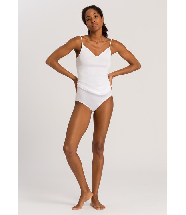 Cotton Seamless Spaghetti Top V-Shape White (071601)