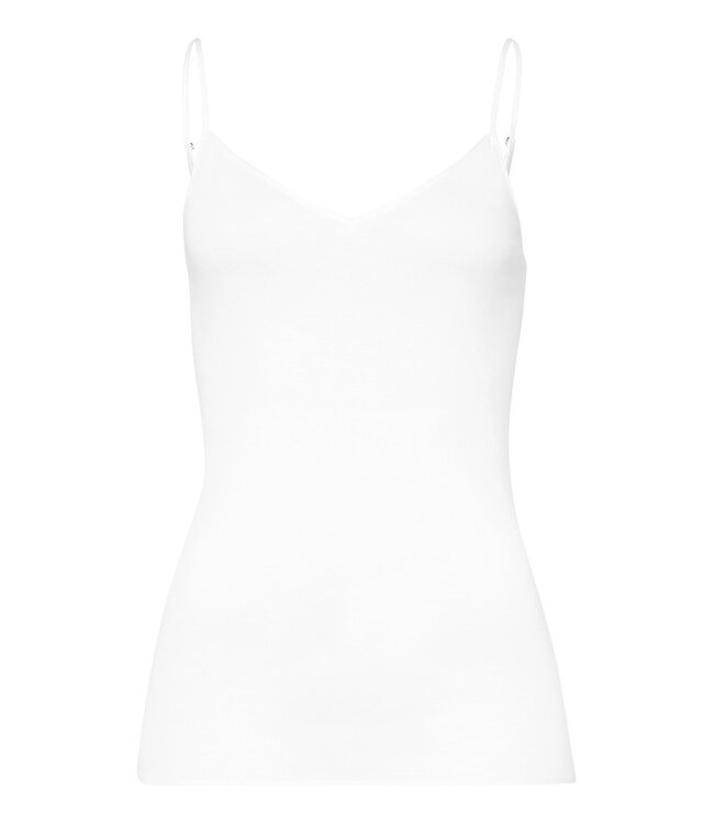 Cotton Seamless Spaghetti Top V-Shape White (071601)