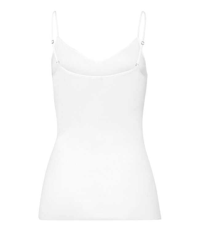 Cotton Seamless Spaghetti Top V-Shape White (071601)