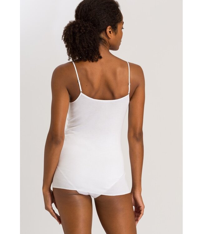 Cotton Seamless Spaghetti Top V-Shape White (071601)