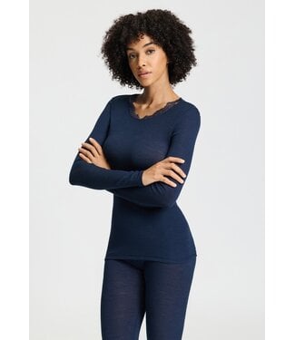 Hanro Woolen Lace Shirt Deep Navy (NEW TREND)