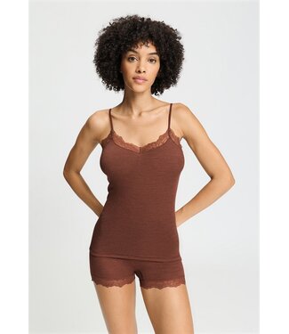 Hanro Woolen Lace Spaghetti Top Cinnamon (NEW TREND)