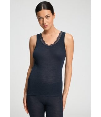 Hanro Woolen Lace Tank Top Deep Navy (NEW TREND)