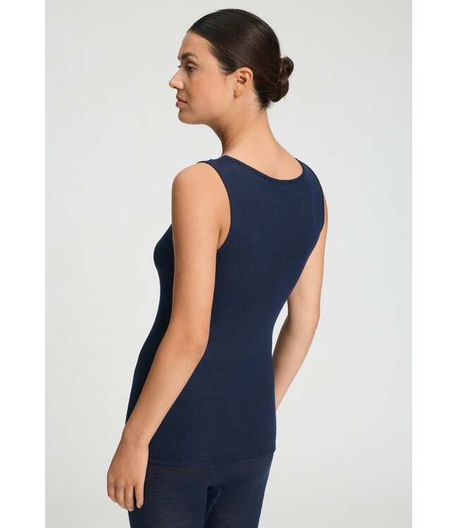 Hanro Woolen Lace Tank Top Deep Navy (070766)