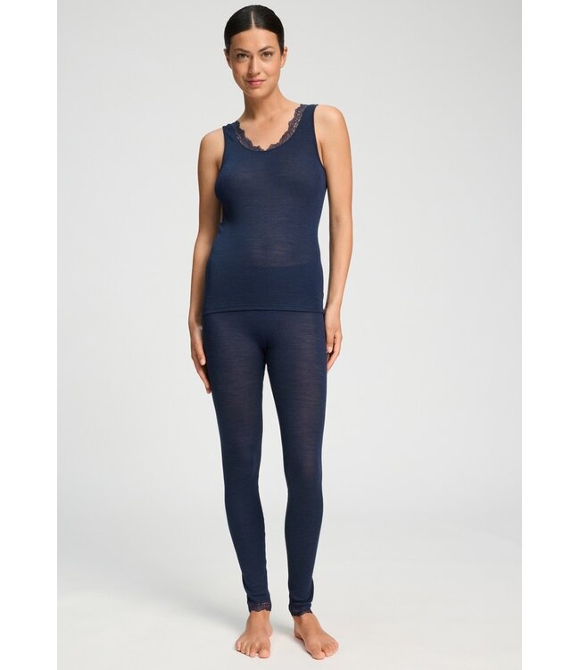 Hanro Woolen Lace Tank Top Deep Navy (070766)