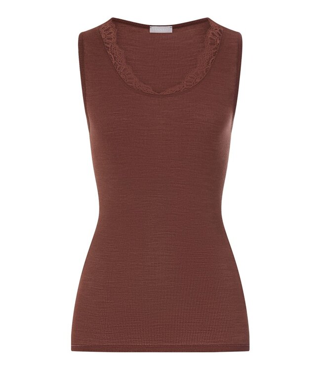 Hanro Woolen Lace Tank Top Cinnamon (070766)