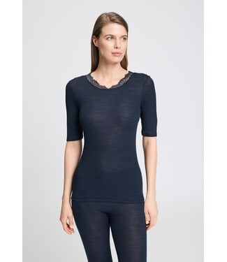 Hanro Woolen Lace Shirt Deep Navy (NEW TREND)