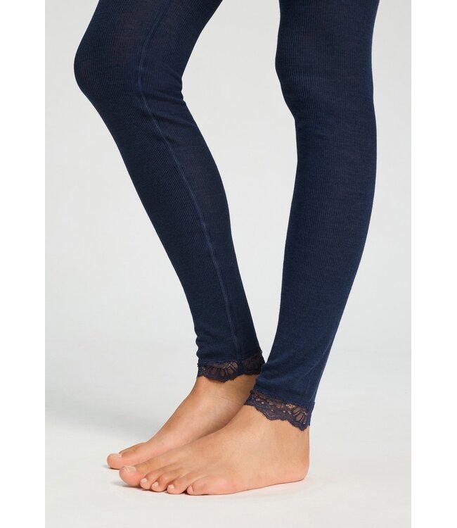Hanro Woolen Lace Legging Deep Navy (070771)