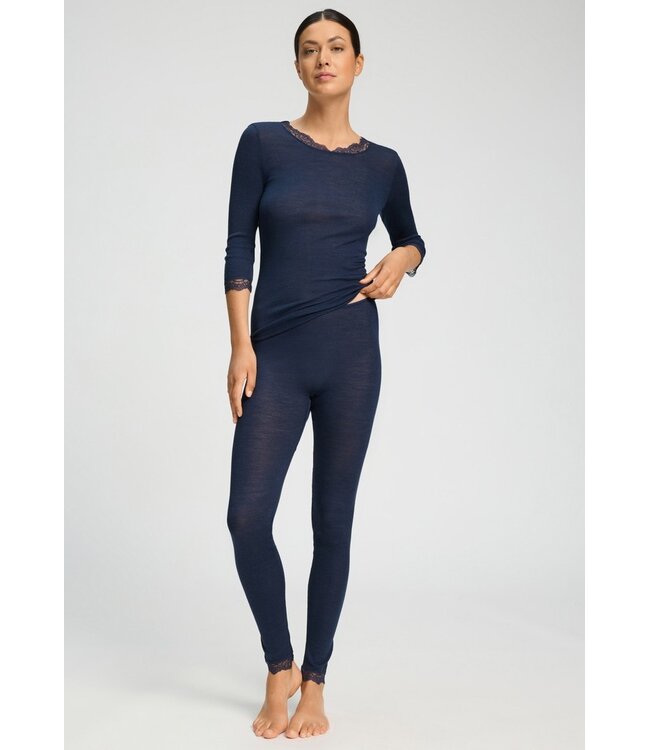 Hanro Woolen Lace Legging Deep Navy (070771)