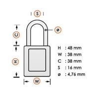Sicherheitsvorhängeschloss rot S33LTRED - S33LTKARED