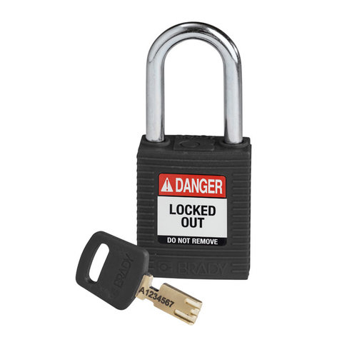 SafeKey nylon Sicherheitsvorhängeschloss schwarz 150234 