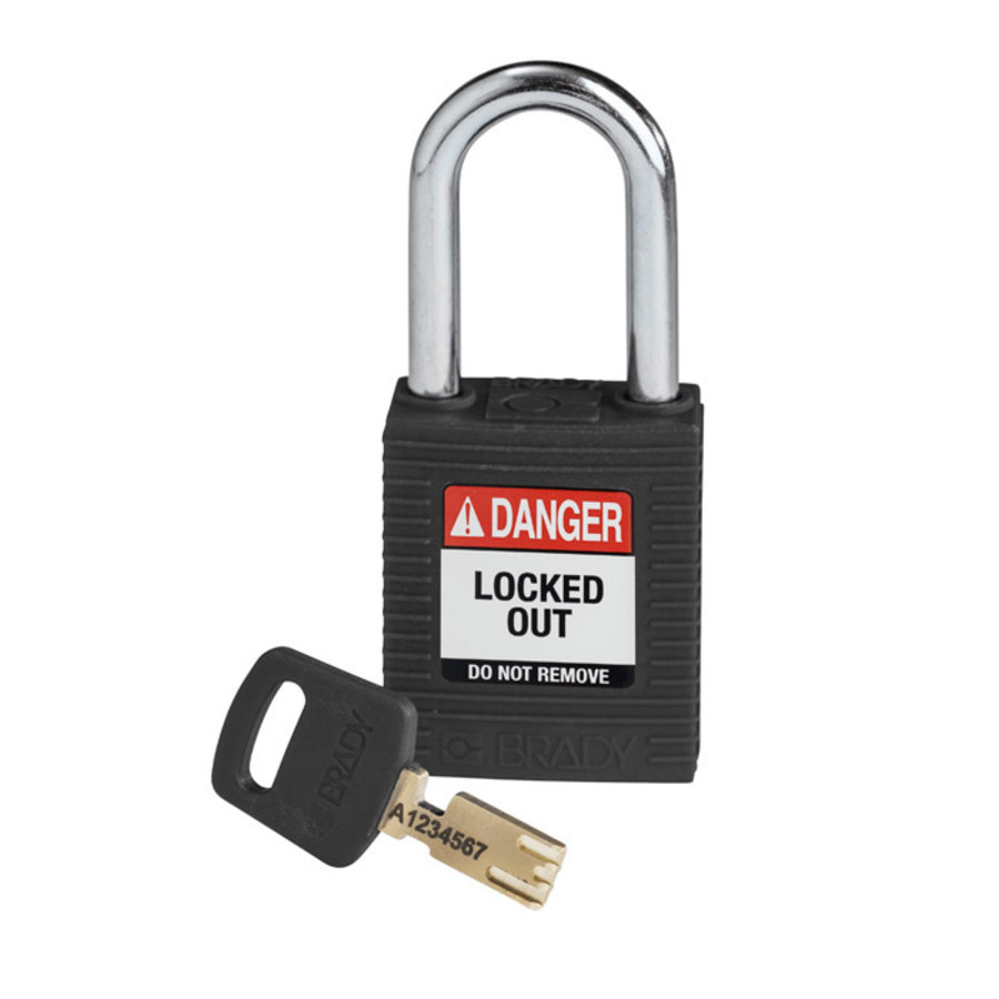 SafeKey nylon Sicherheitsvorhängeschloss schwarz 150234 / 150246