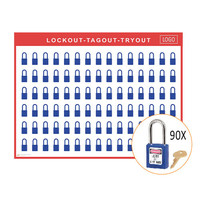 Lockout/Tagout-Shadowboard inkl. Master Lock 410 Vorhängeschlösser