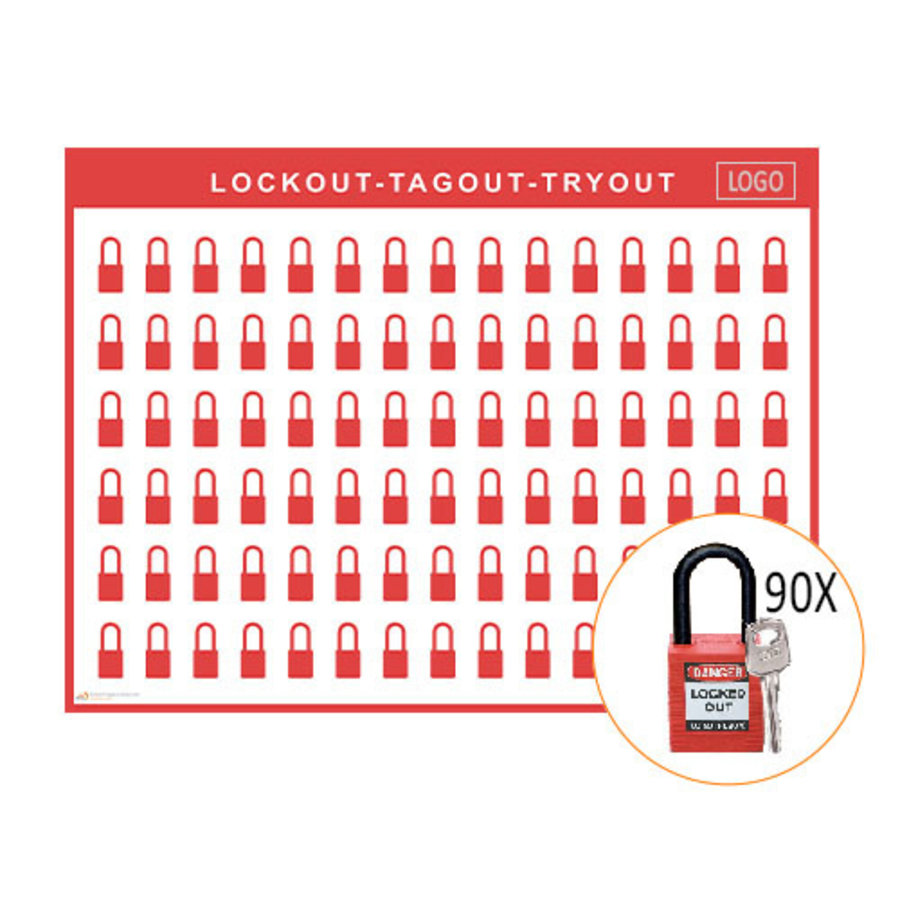 Lockout/Tagout-Shadowboards inkl. Brady  Nylon Vorhängeschlösser