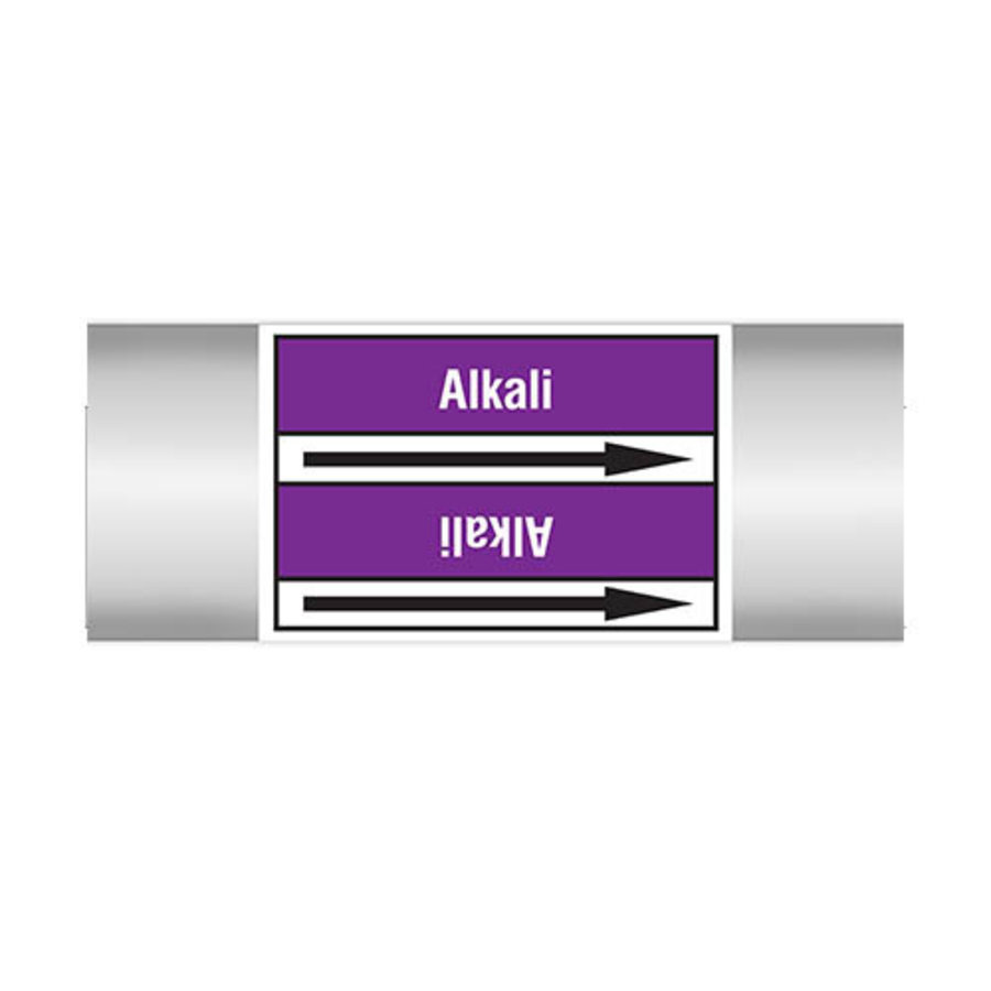 Rohrmarkierer: Alkali | Englisch | Säuren und Laugen