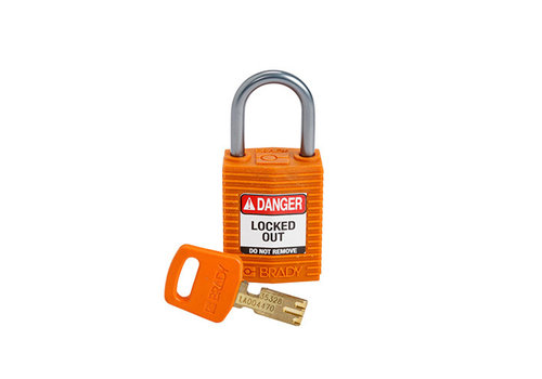 SafeKey Kompakt Nylon Sicherheitsvorhängeschloss mit Aluminiumbügel orange 152160 