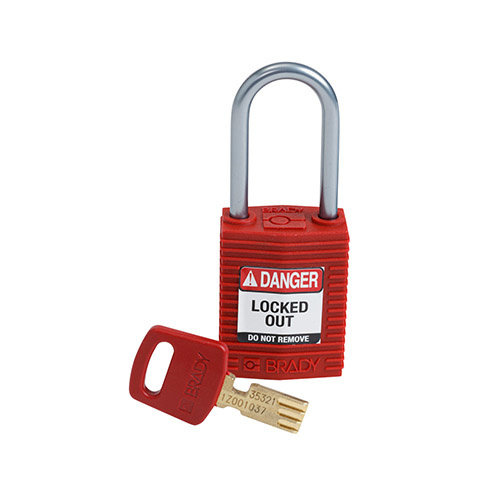 SafeKey Kompakt Nylon Sicherheitsvorhängeschloss mit Aluminiumbügel rot 15165 