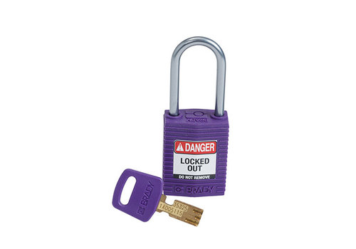 SafeKey Kompakt Nylon Sicherheitsvorhängeschloss mit Aluminiumbügel lila 151661 