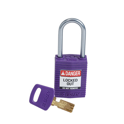 SafeKey Kompakt Nylon Sicherheitsvorhängeschloss mit Aluminiumbügel lila 151661 