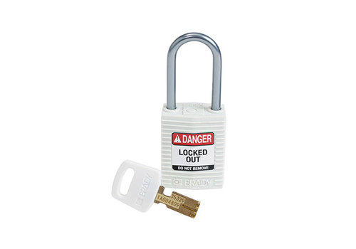 SafeKey Kompakt Nylon Sicherheitsvorhängeschloss mit Aluminiumbügel weiß 151663 