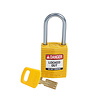 Brady SafeKey Kompakt Nylon Sicherheitsvorhängeschloss mit Aluminiumbügel gelb 151656