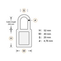 Aluminium Sicherheits-vorhängeschloss mit Kabel und grüner Abdeckung 84866