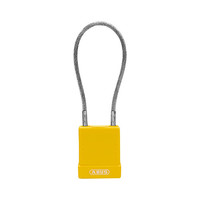 Aluminium Sicherheits-vorhängeschloss mit Kabel und gelber Abdeckung 84878