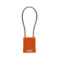 Aluminium Sicherheits-vorhängeschloss mit Kabel und oranger Abdeckung 84881