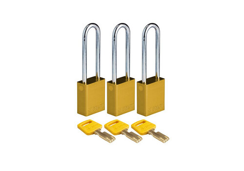SafeKey Aluminium Sicherheitsvorhängeschloss Gelb 3-pack 150239 