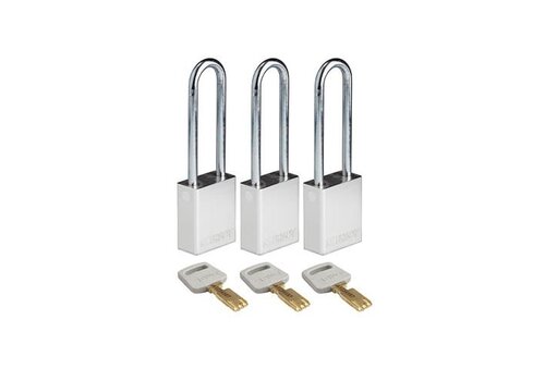 SafeKey Aluminium Sicherheitsvorhängeschloss Silber 3-pack 150276 